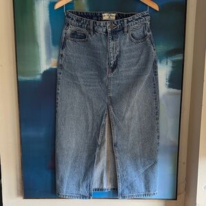 We The Free Blue Denim Skirt